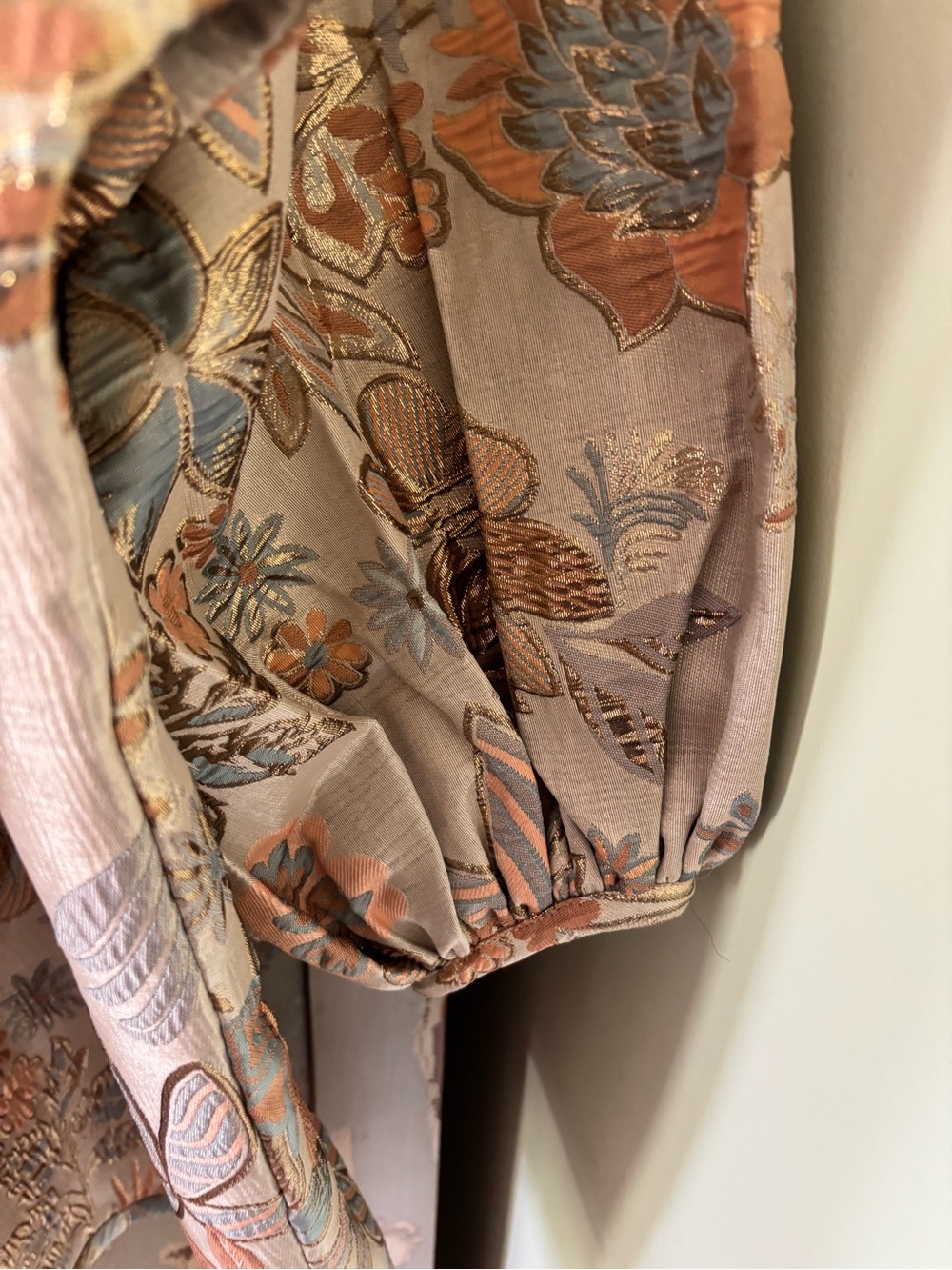 Boho Floral Mini Dress in Soft Beige and Pastel Prints - Picture 15 of 15